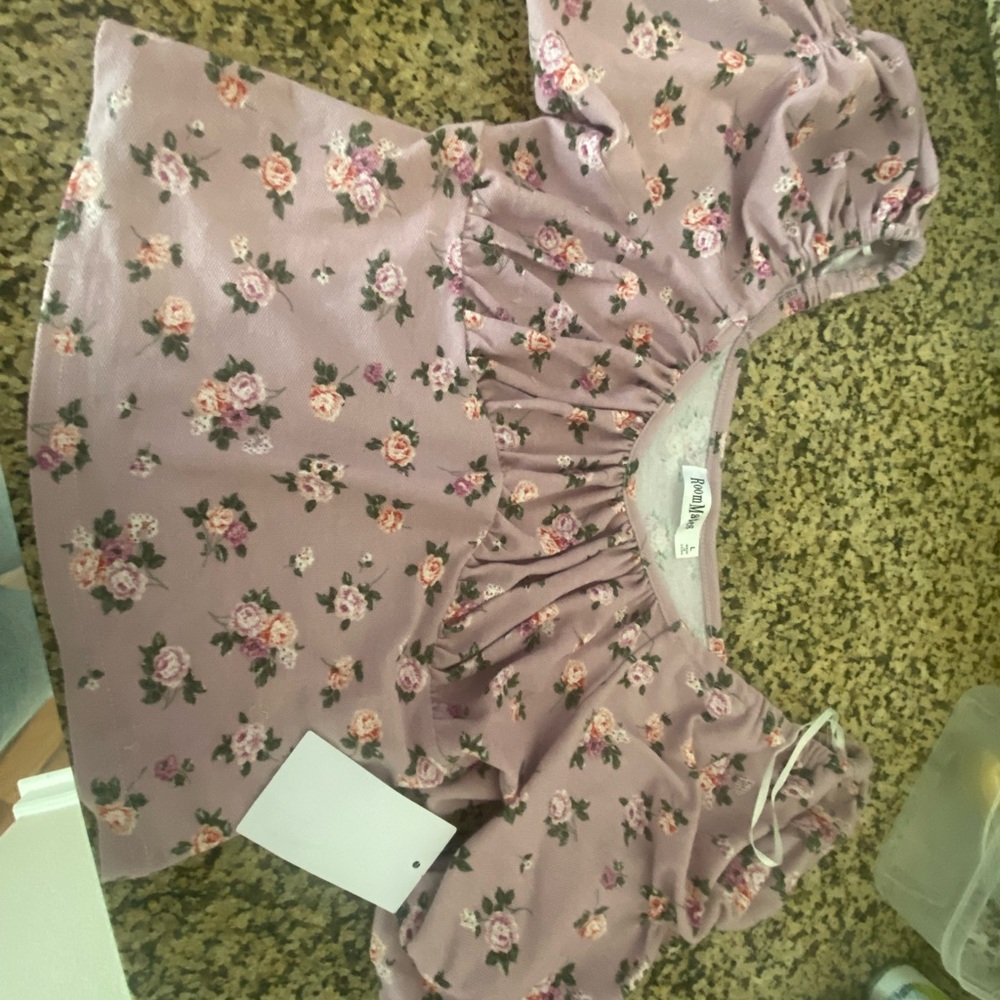 Purple floral crop top